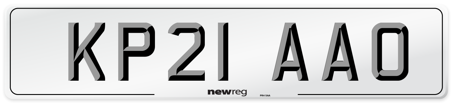 KP21 AAO Number Plate from New Reg